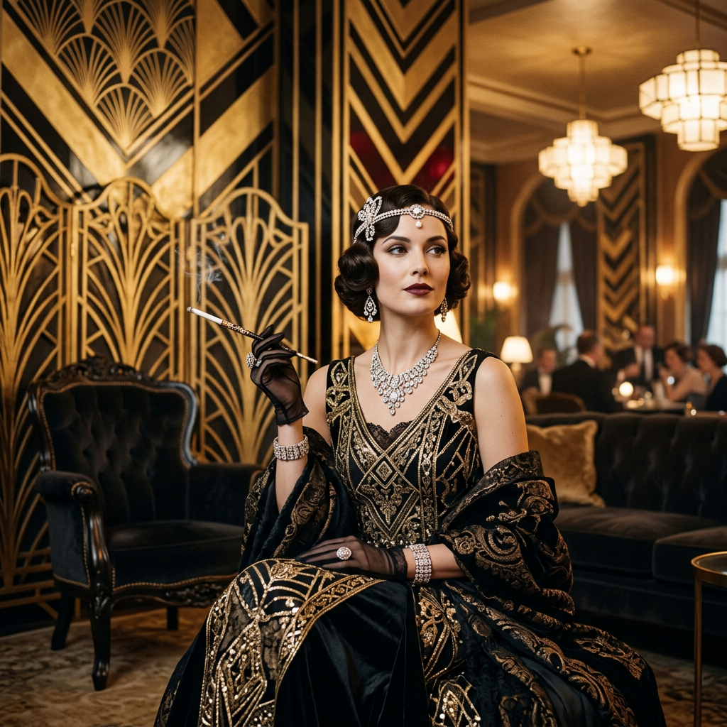 1920s Art Deco Glamour AI Portrait AI portrait example — Vintage & Retro
