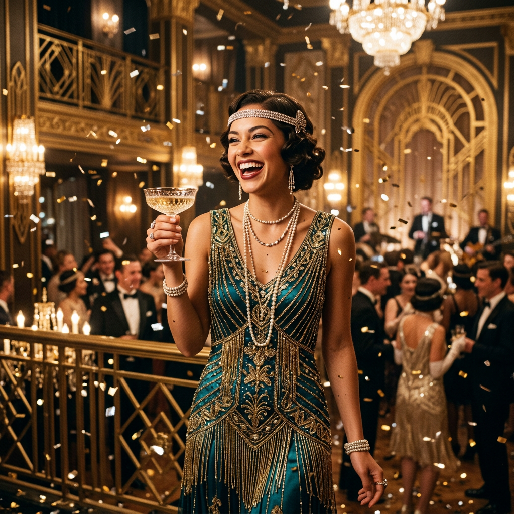 1920s Great Gatsby Glamour AI Trend AI portrait example — Cinematic & Movie Poster