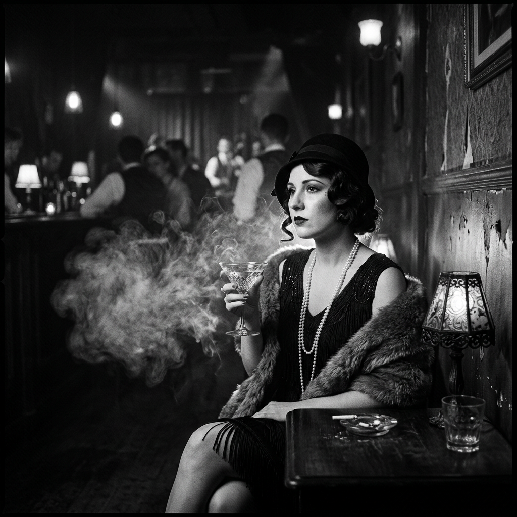1920s Speakeasy Jazz Club AI Trend AI portrait example — Vintage & Retro