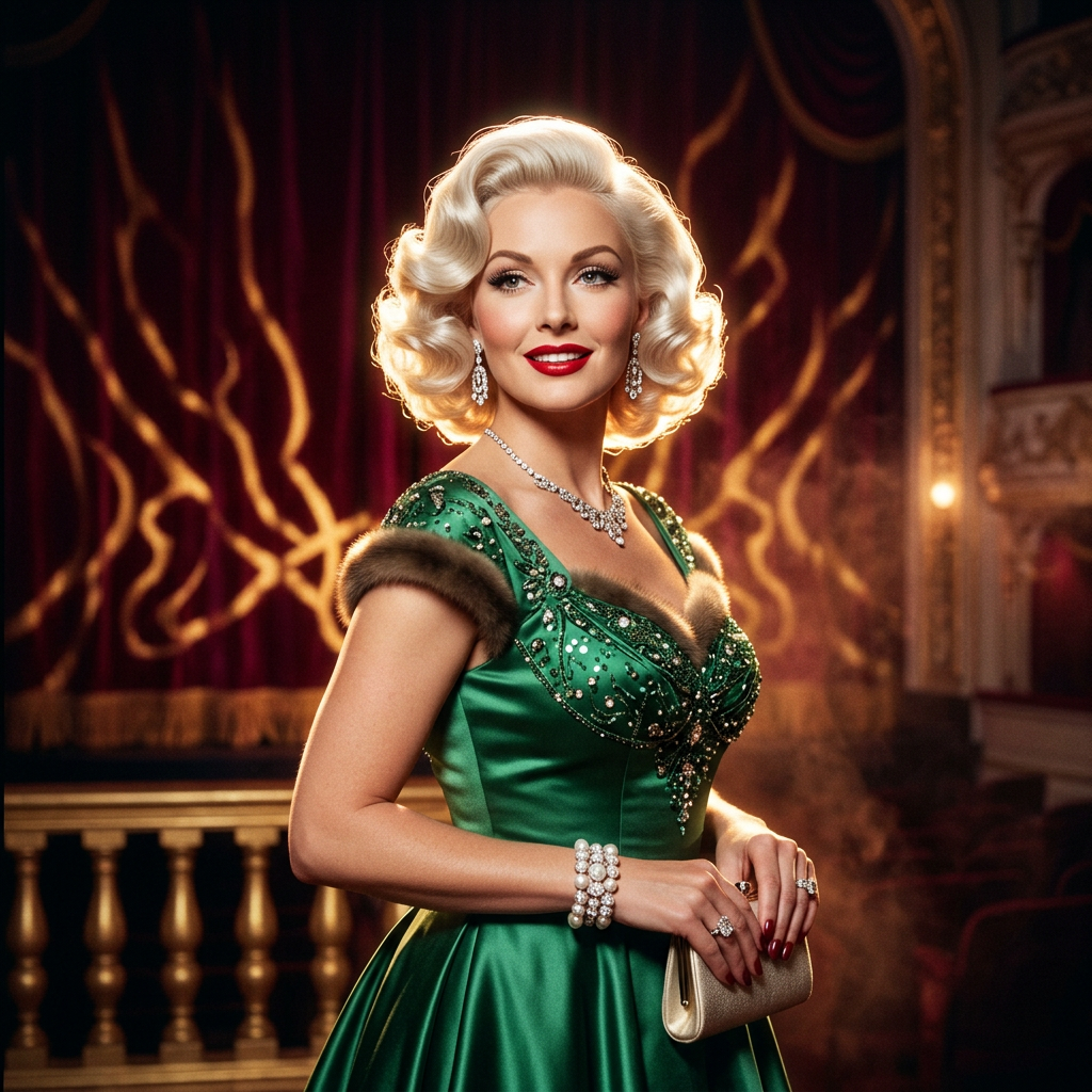 1950s Technicolor Hollywood Glamour AI Portrait AI portrait example — Vintage & Retro
