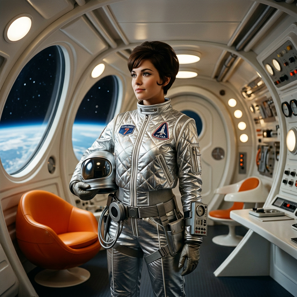 1960s Space Age Futurism AI Art AI portrait example — Vintage & Retro