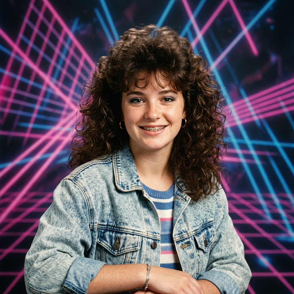 1980s Retro Yearbook Portrait AI Trend AI portrait