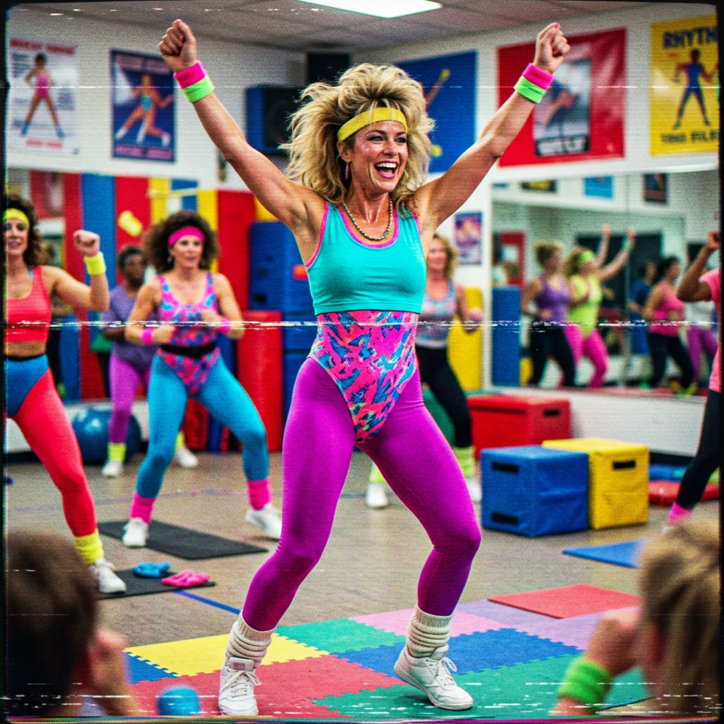 1980s VHS Fitness Workout AI Trend AI portrait
