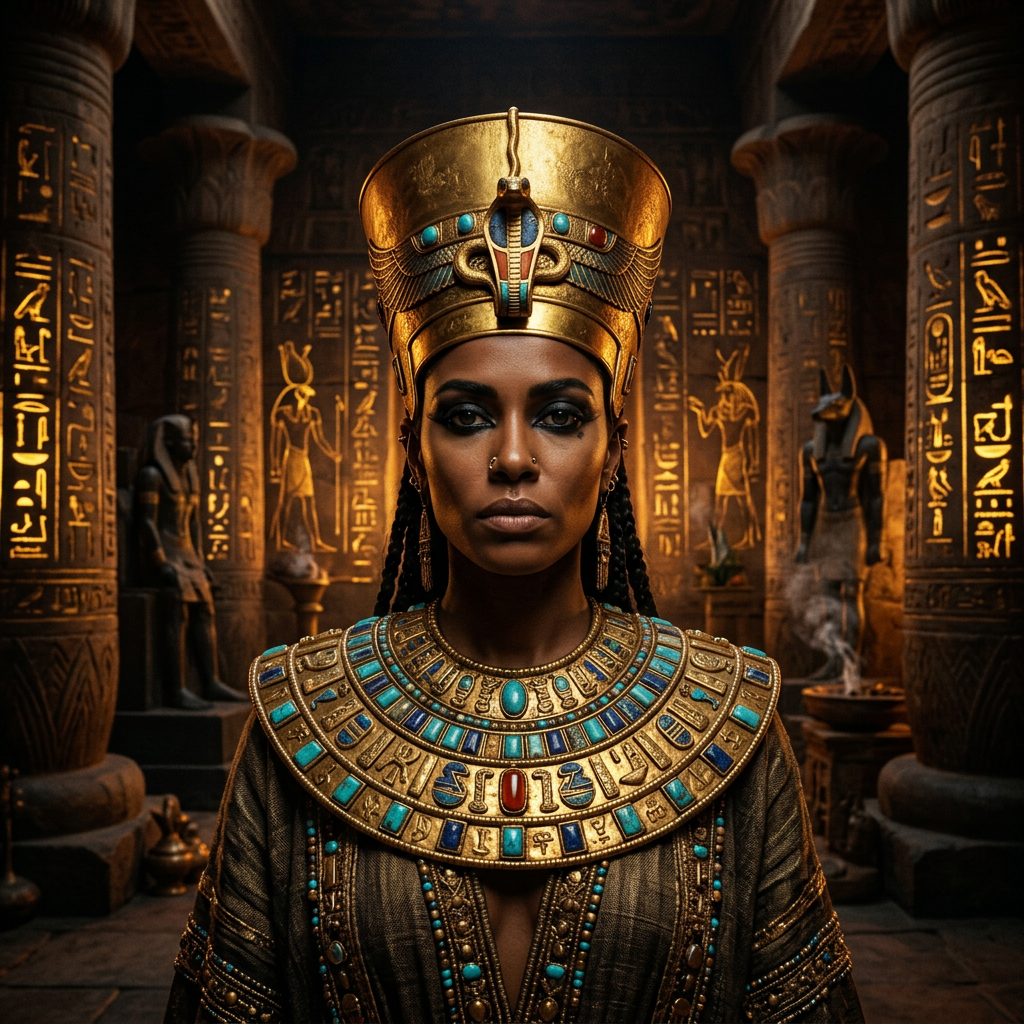 Ancient Egyptian Deity Gold AI AI portrait example — Viral & TikTok