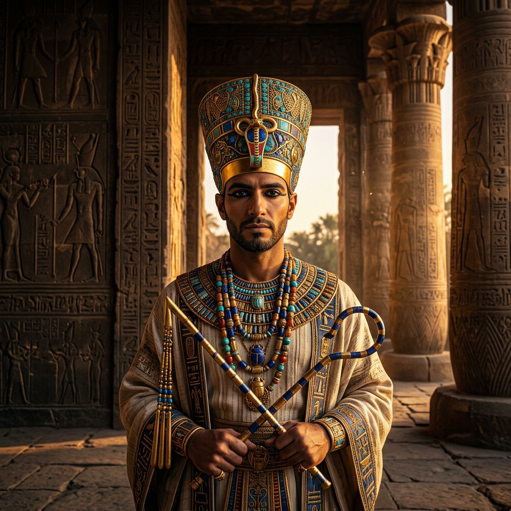 Ancient Egyptian Pharaoh Golden AI Trend AI portrait example — Cinematic & Movie Poster