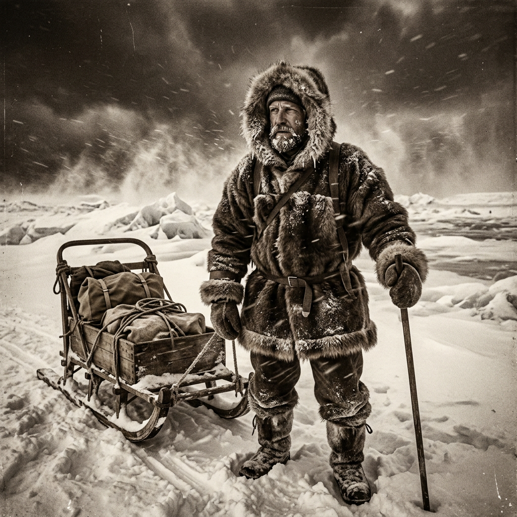 Arctic Polar Expedition 1920s AI Style AI portrait example — Seasonal & Holiday