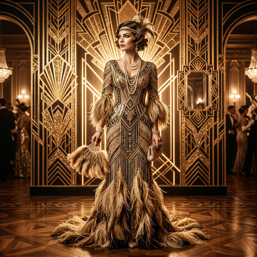 Art Deco Great Gatsby Glamour AI AI portrait