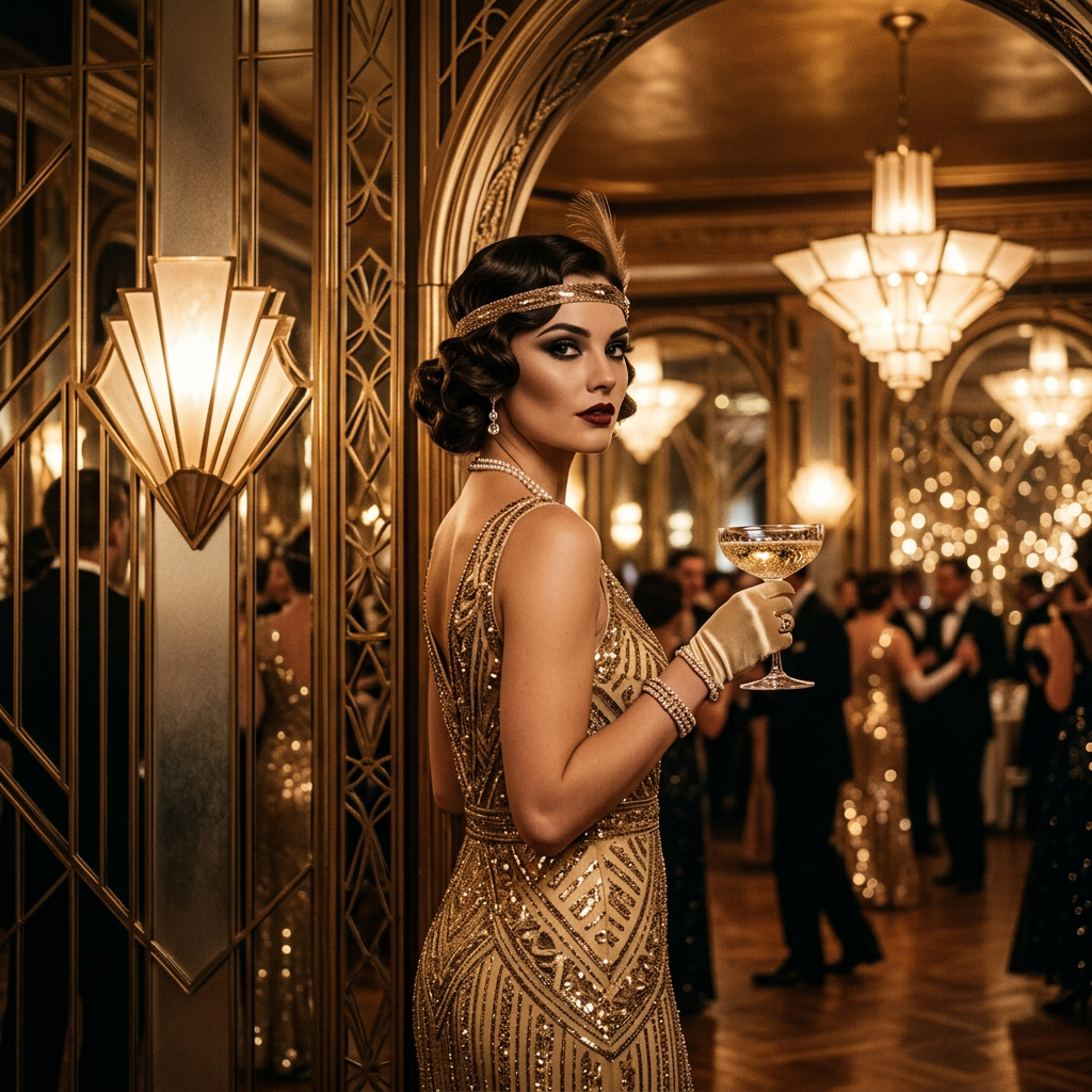 Art Deco Ballroom Jazz Singer AI AI portrait example — Professional Headshots