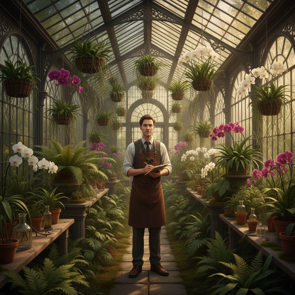 Tropical Botanical Greenhouse Botanist AI Portrait AI portrait example — Professional Headshots
