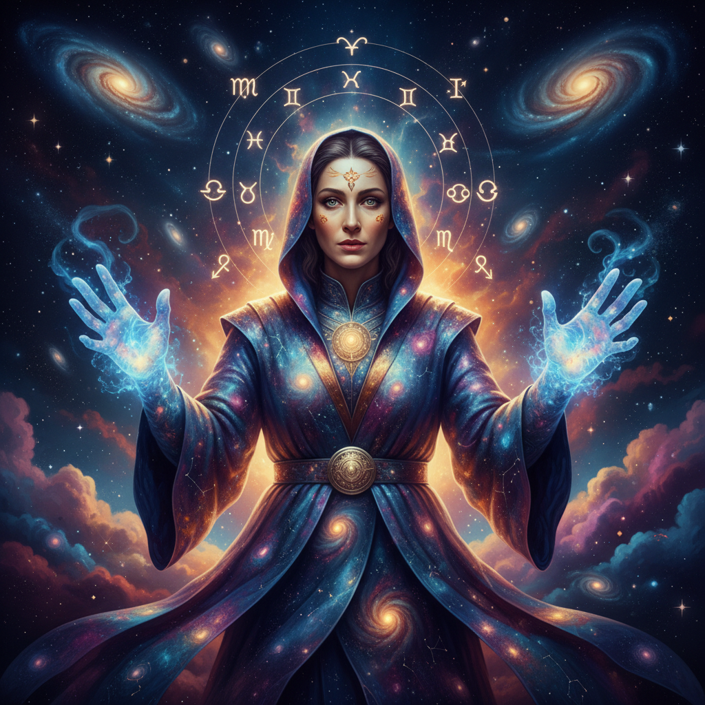 Celestial Galaxy Sorcerer AI Portrait AI portrait example — Fantasy & Cosplay