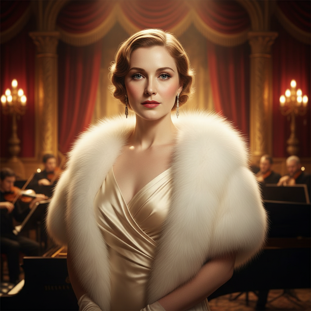 Classic 1930s Hollywood Silver Screen AI AI portrait example — Vintage & Retro