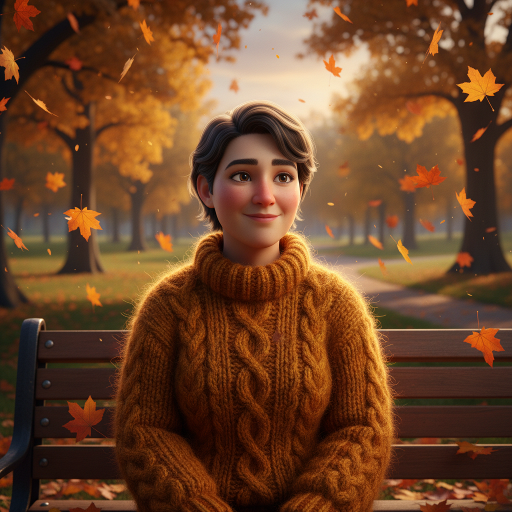 Cozy Autumn Pixar 3D Portrait Trend AI portrait example — Disney Pixar 3D