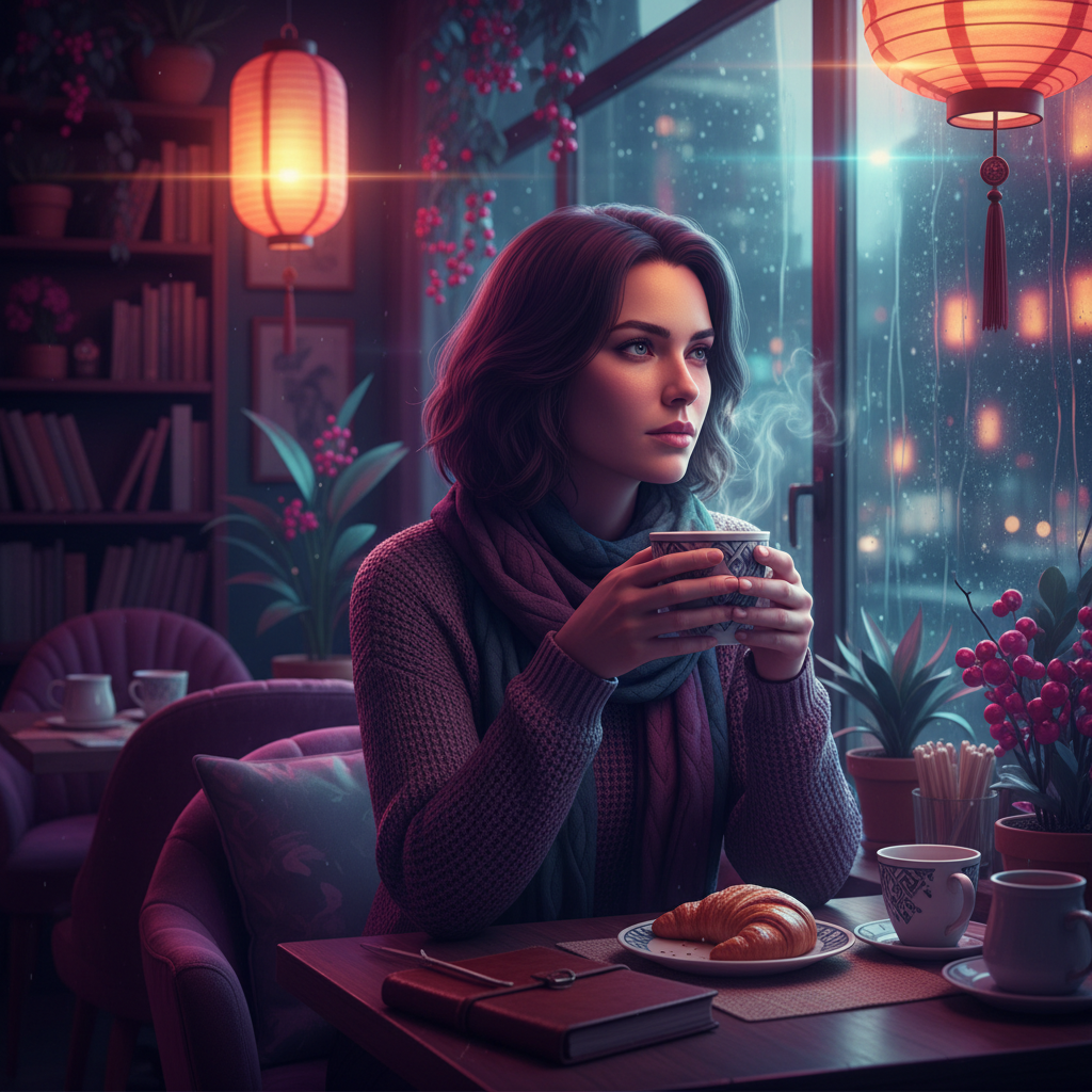 Cozy Rainberry Cafe Pixar 3D Portrait AI AI portrait example — Disney Pixar 3D
