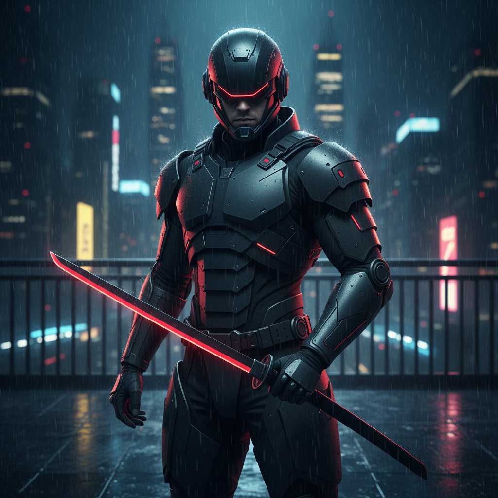Cyber-Ronin Urban Samurai AI Portrait AI portrait example — Fantasy & Cosplay