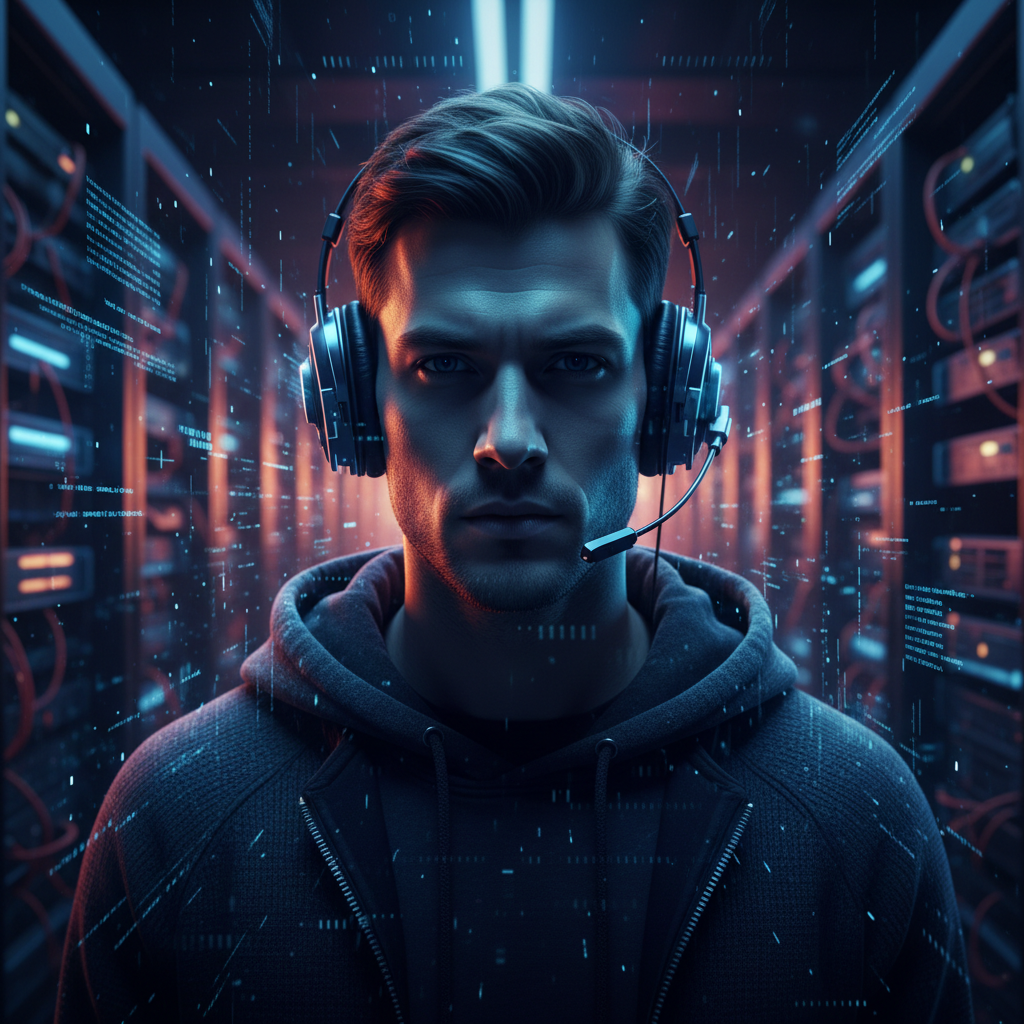 Cyber-Security Matrix Code AI Portrait AI portrait example — Professional Headshots