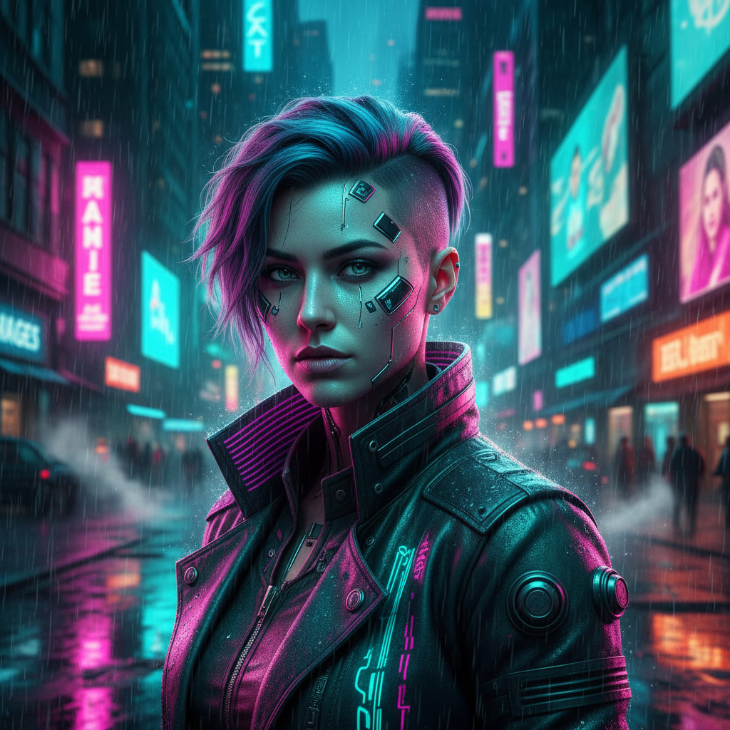 Cyberpunk Neon Nightlife AI Filter AI portrait example — Viral & TikTok