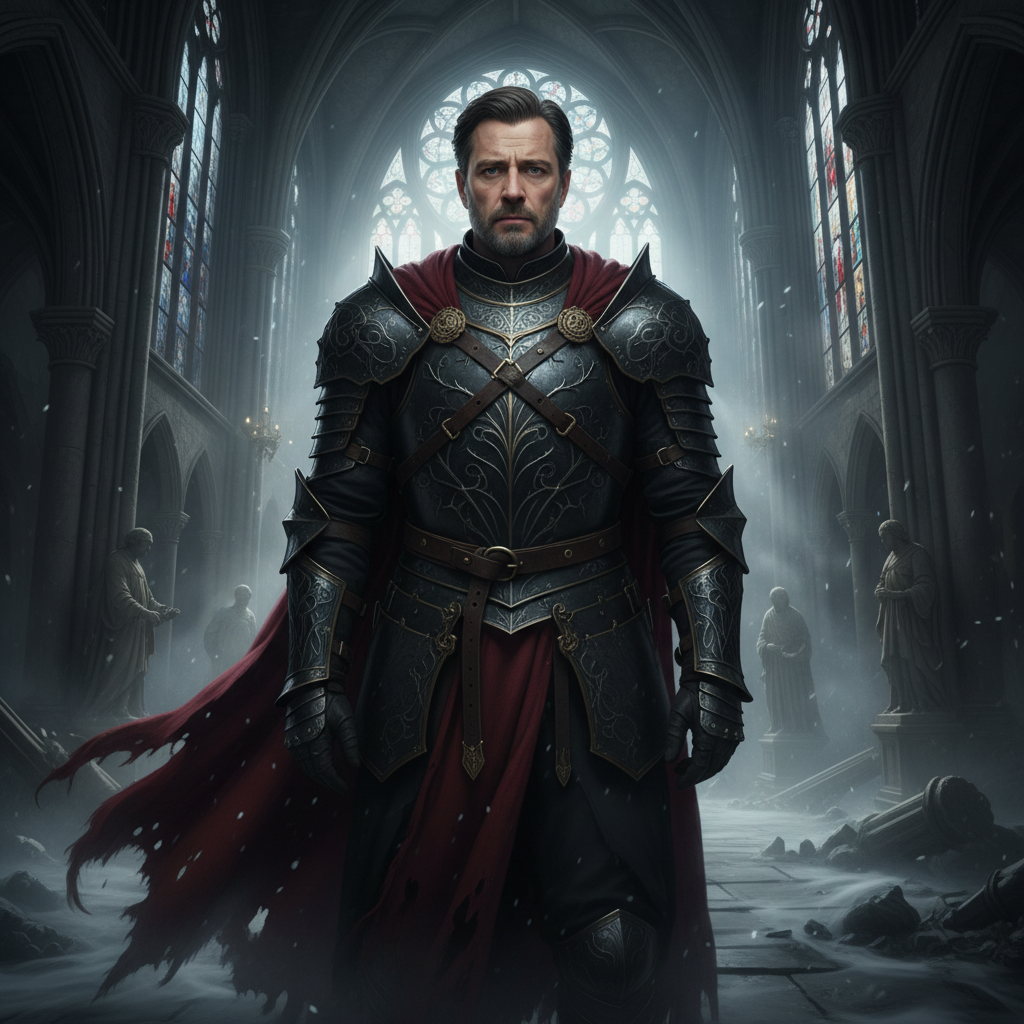 Dark Fantasy Knight Gothic AI Portrait AI portrait example — Cinematic & Movie Poster