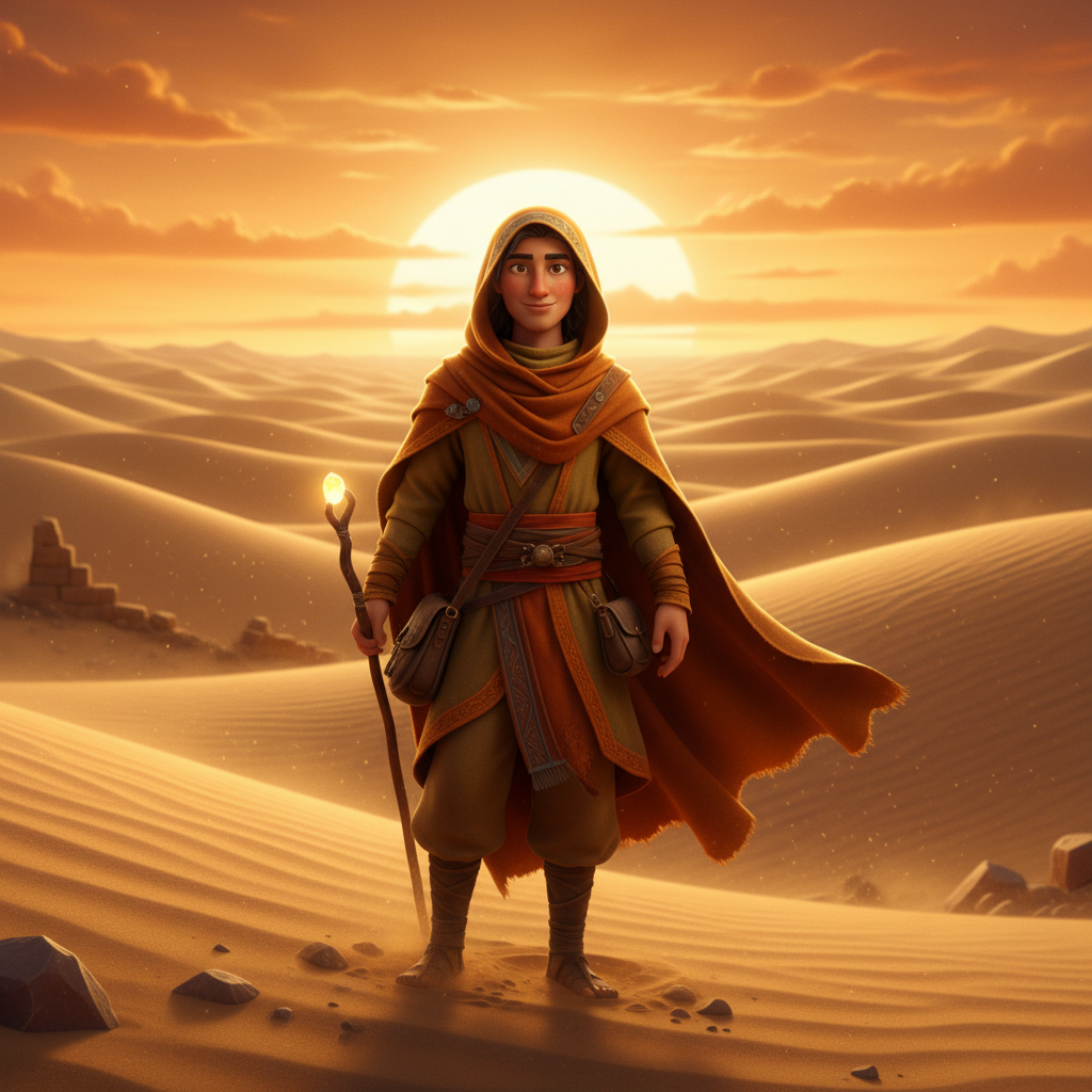 Desert Nomad Pixar Adventure Portrait AI AI portrait example — Disney Pixar 3D