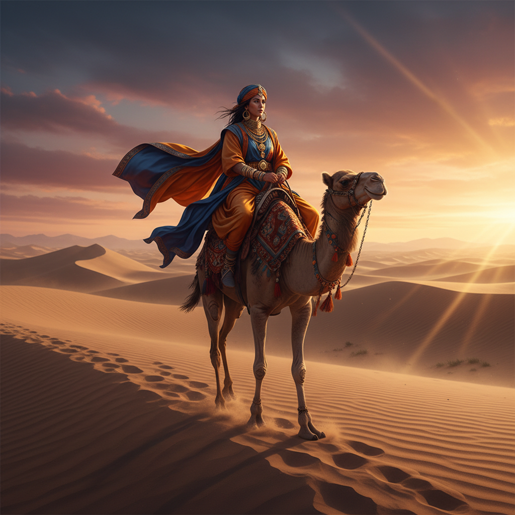 Desert Nomad Silk Road AI Trend AI portrait example — Fantasy & Cosplay