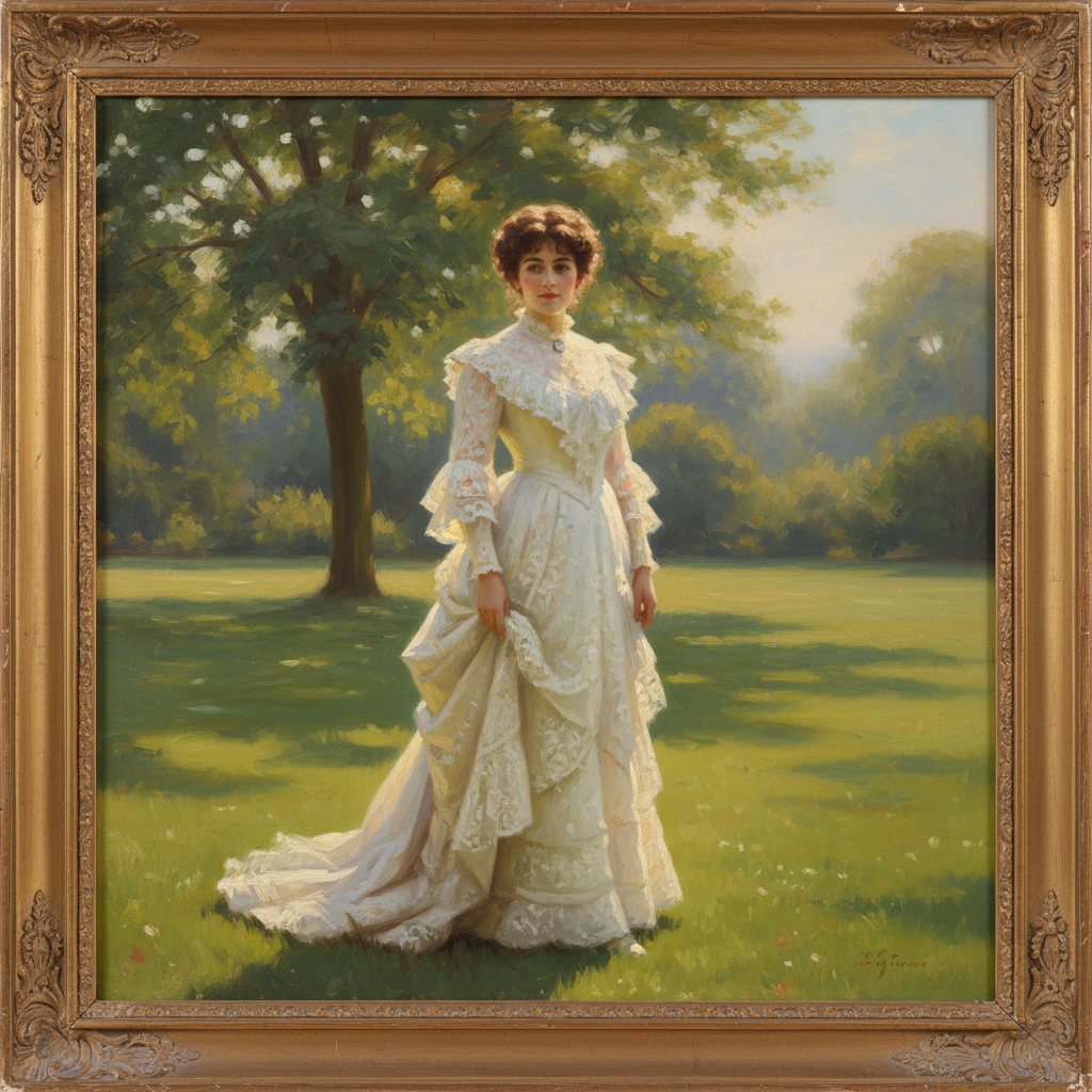 Edwardian Summer Picnic AI Portrait AI portrait example — Fine Art & Painting