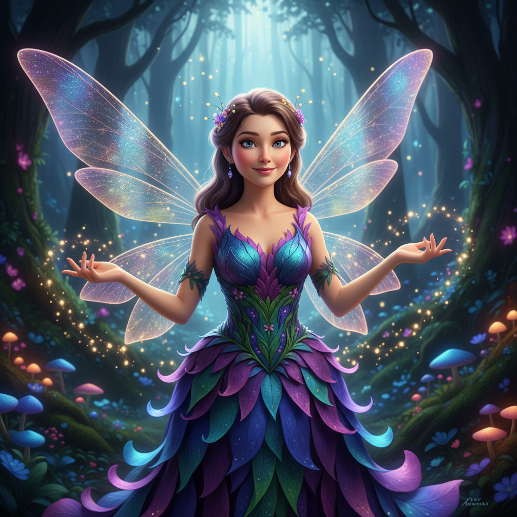 Ethereal Fairy Pixar 3D Magic AI AI portrait example — Disney Pixar 3D