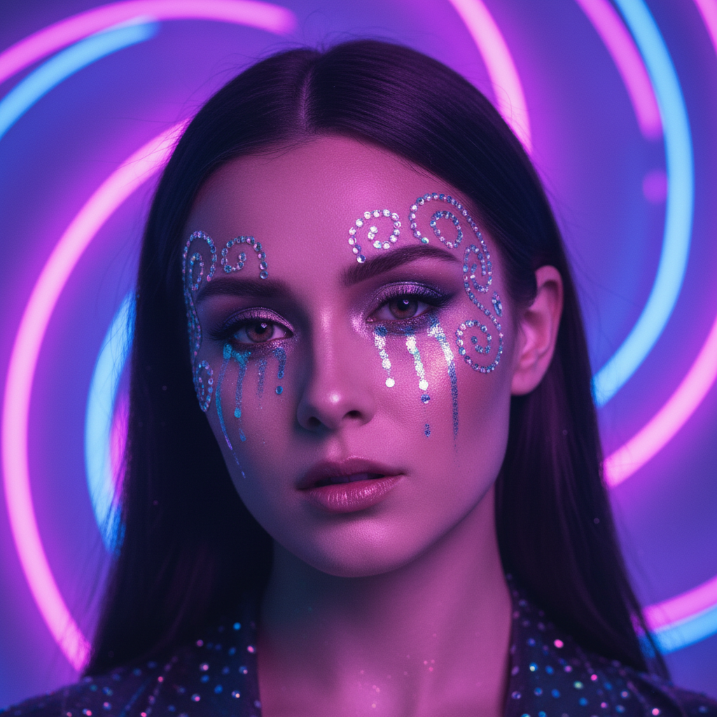 Euphoria Style Glitz Makeup AI Trend AI portrait example — Viral & TikTok