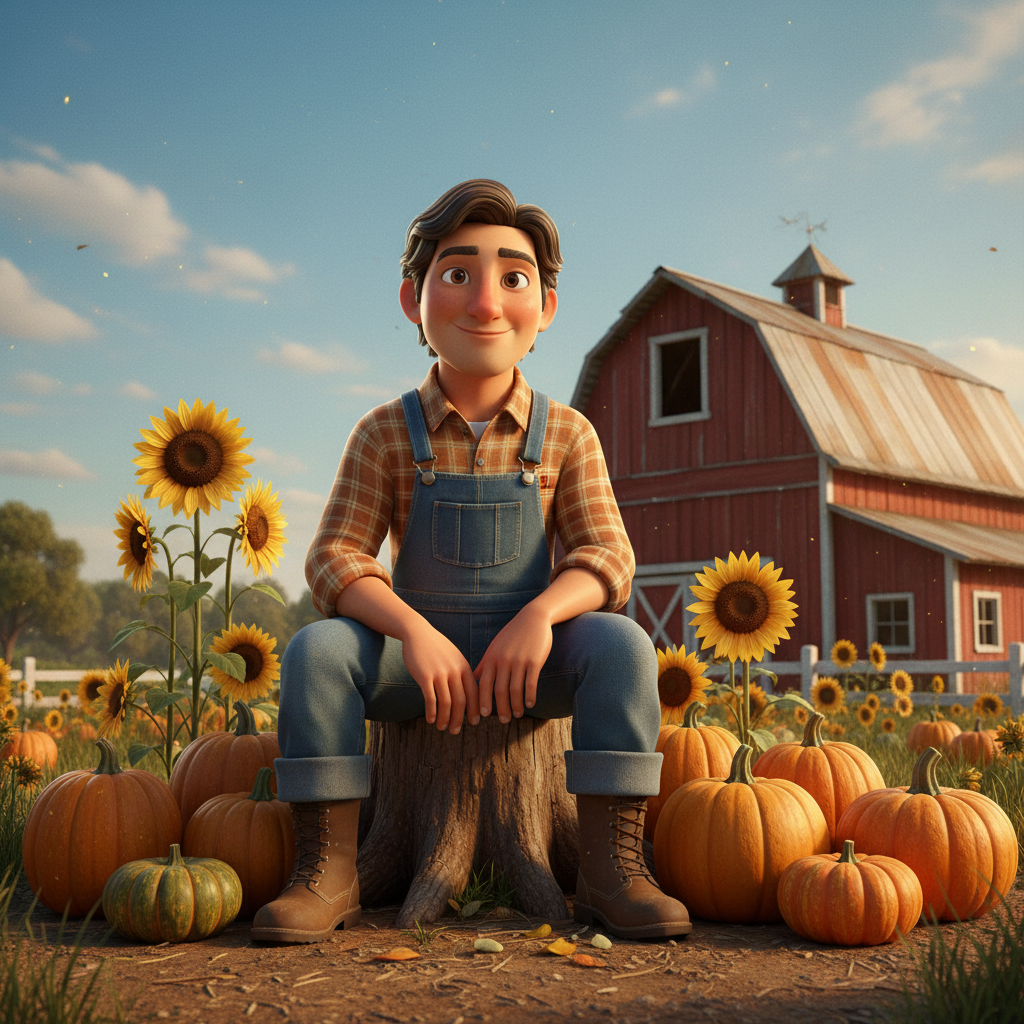 Farmhouse Harvest Pixar Countryside AI AI portrait example — Disney Pixar 3D