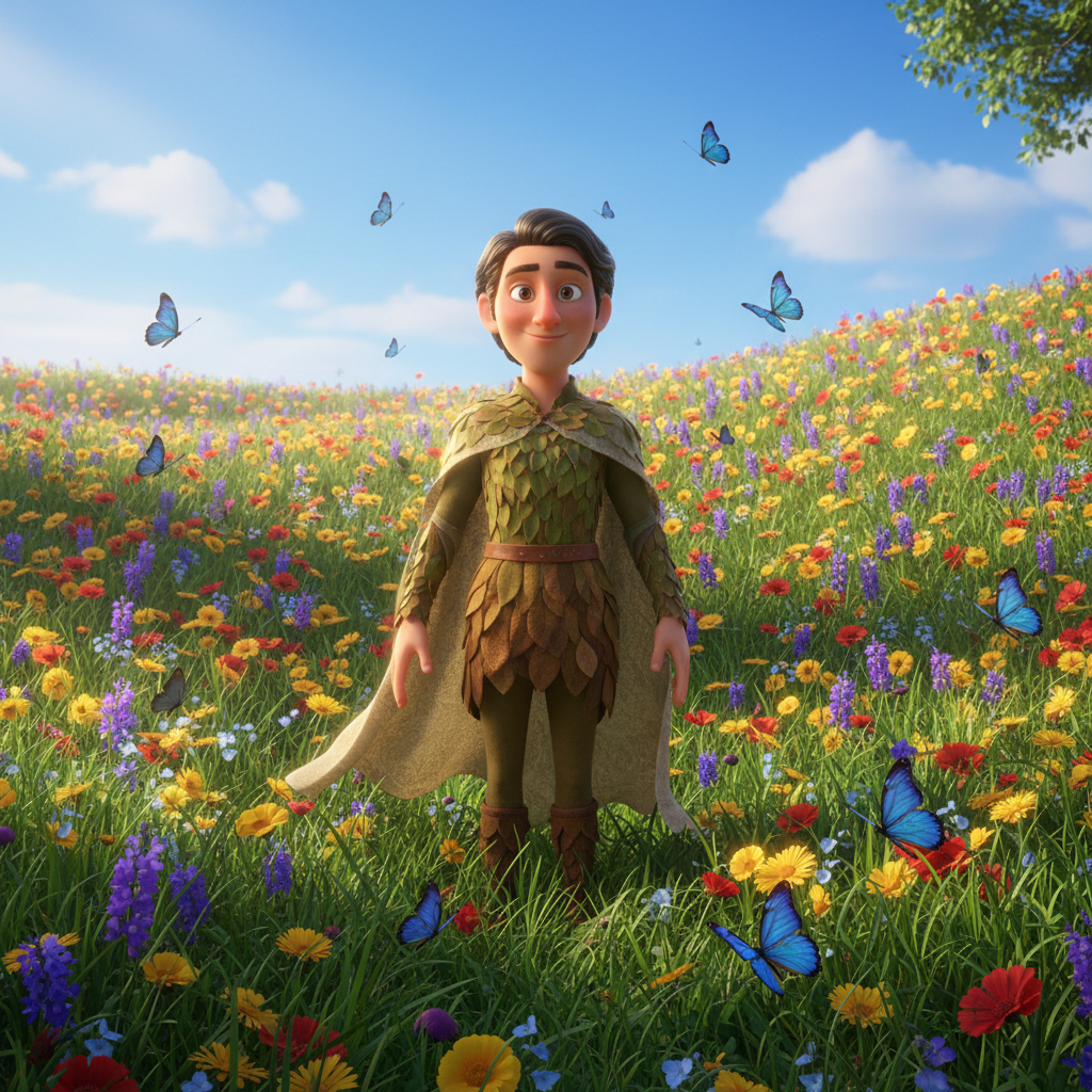 Floral Meadow Pixar Spring Trend AI AI portrait example — Disney Pixar 3D