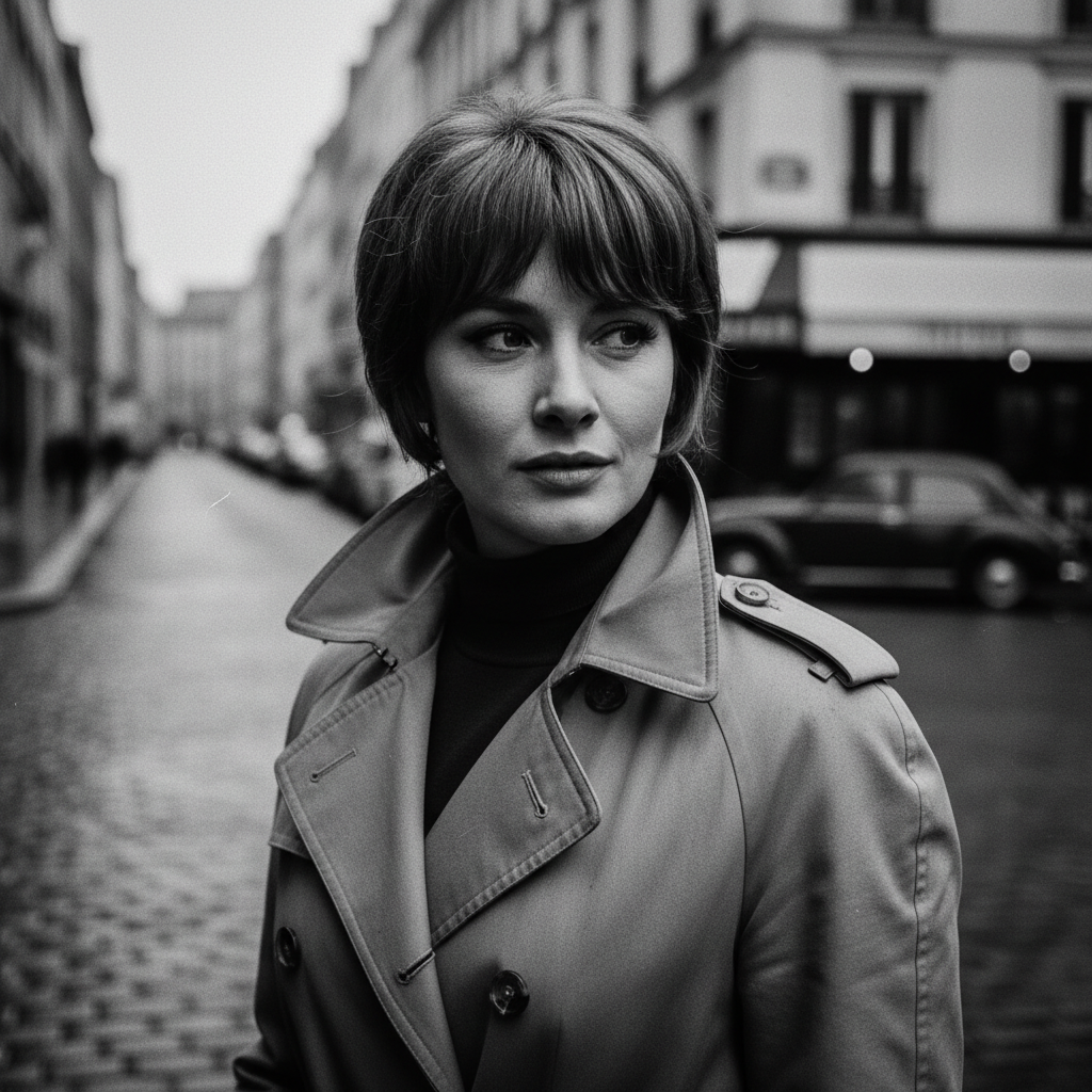 French New Wave Film Noir AI Trend AI portrait example — Vintage & Retro