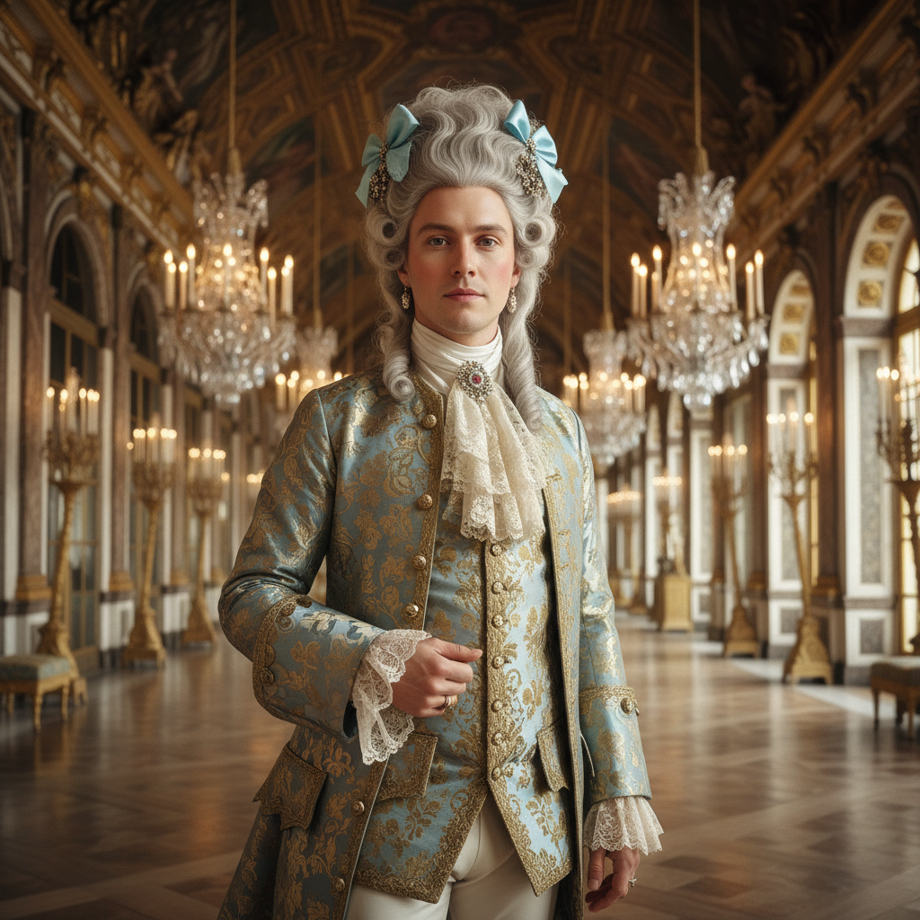 French Rococo Versailles Christmas AI Filter AI portrait example — Seasonal & Holiday