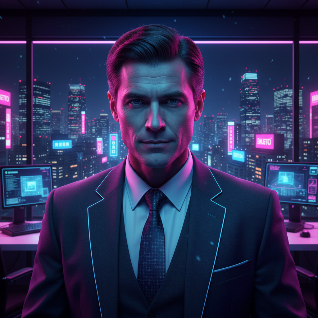 Futuristic Neo-Tokyo Tech CEO Portrait AI AI portrait example — Professional Headshots