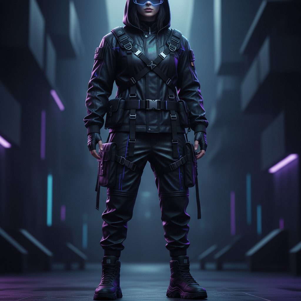 Futuristic Streetwear Techwear Fashion AI Trend AI portrait example — Cyberpunk & Future