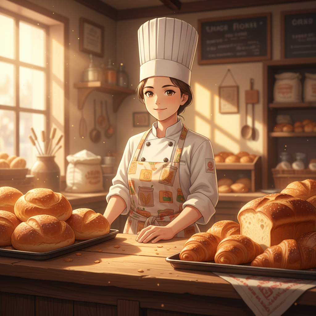 Ghibli Bakery Morning Bread AI Filter AI portrait example — Ghibli & Anime