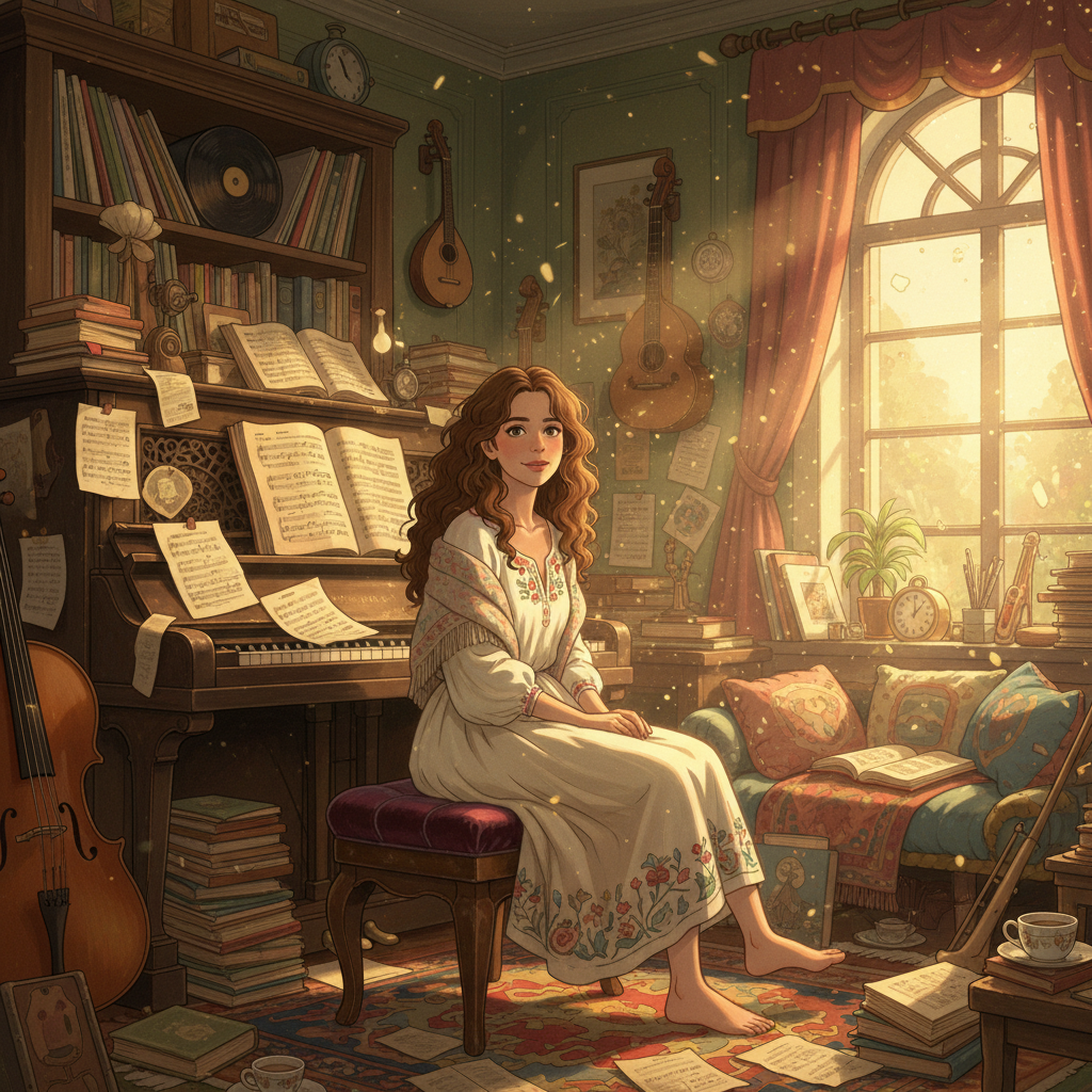 Studio Ghibli Dusty Music Room AI Portrait AI portrait example — Ghibli & Anime