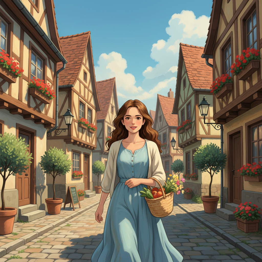 Ghibli European Town Street AI Trend AI portrait example — Ghibli & Anime