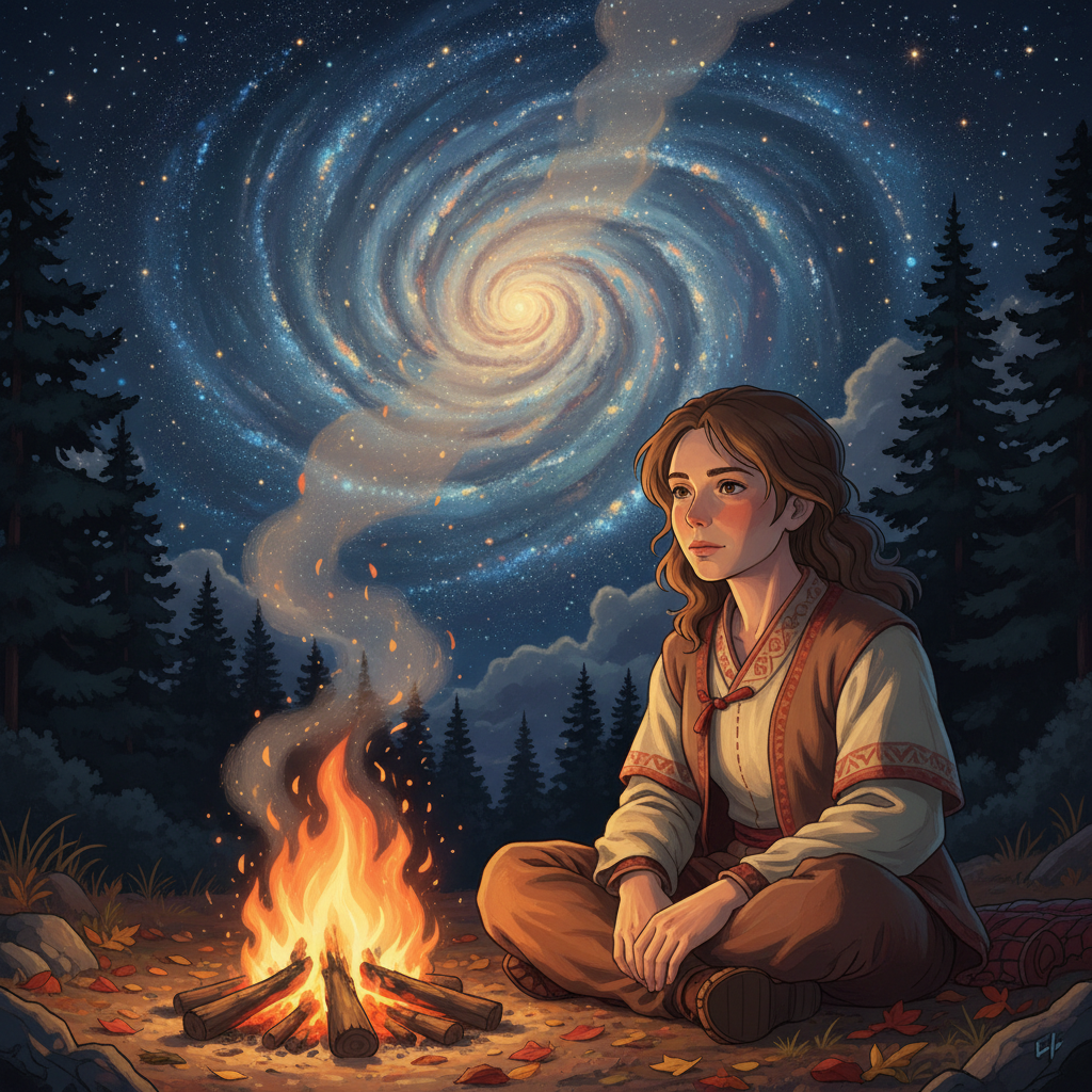 Ghibli Starry Night Camping AI Trend AI portrait example — Ghibli & Anime