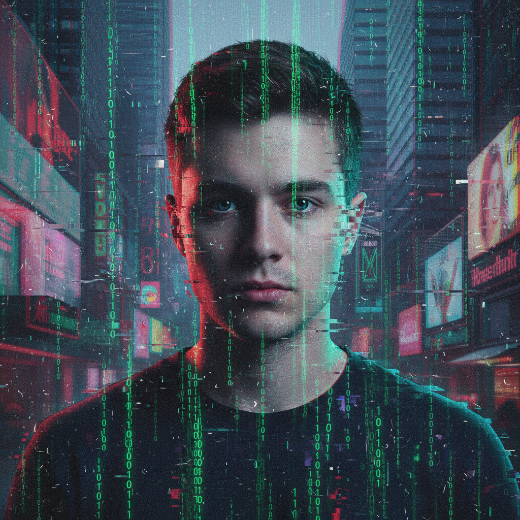 Glitch Core Y2K Cyberpunk Art AI AI portrait example — Cyberpunk & Future