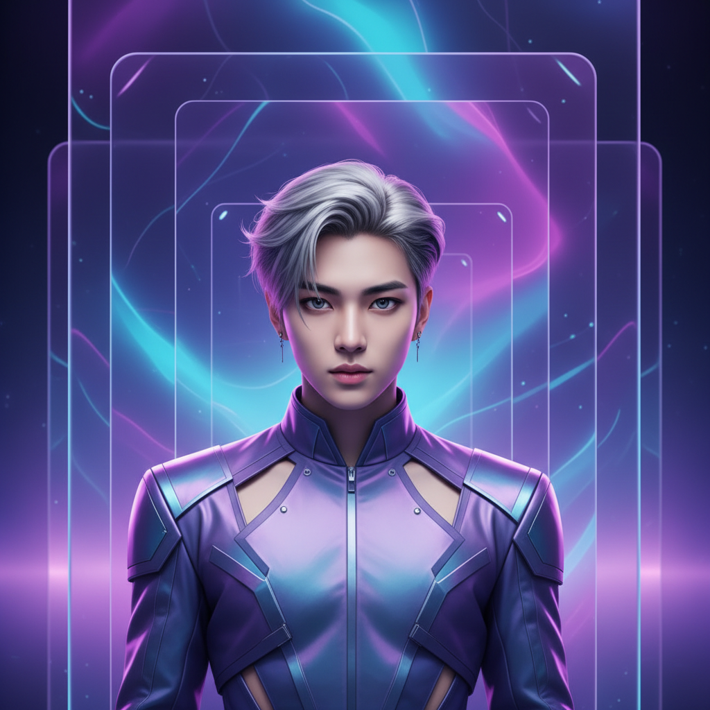 Gradients and Glassmorphism Idol Portrait AI AI portrait example — K-Pop & Idol