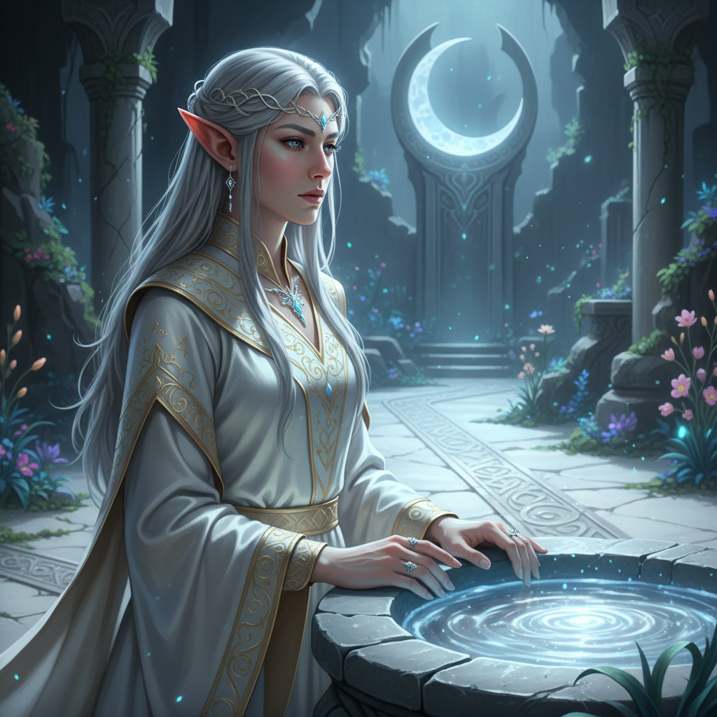 High Elf Moonwell Magic AI Portrait AI portrait
