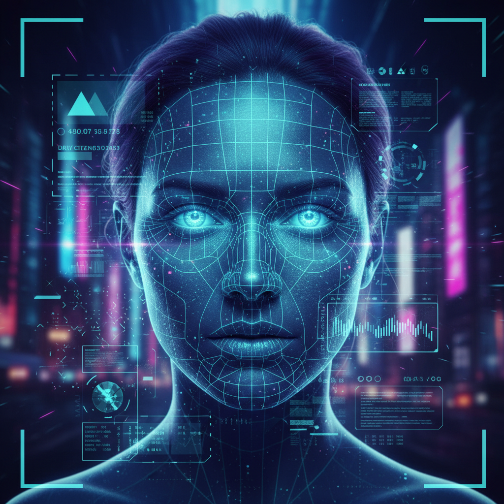 Holographic Virtual ID Card Portrait AI AI portrait example — Cyberpunk & Future
