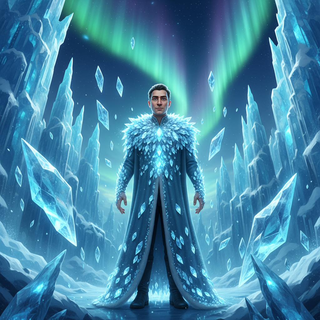 Ice Citadel Pixar Frost King AI AI portrait example — Disney Pixar 3D