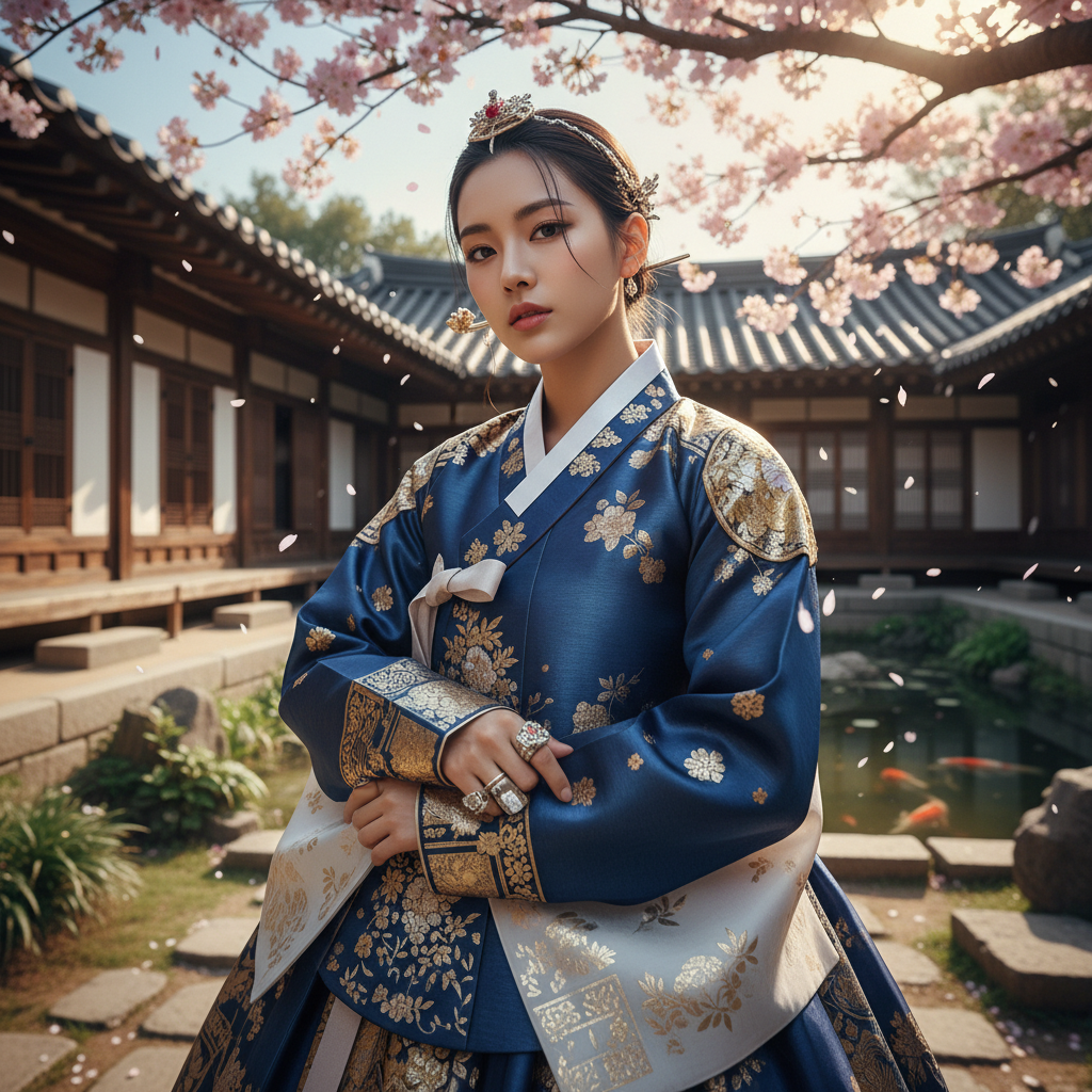 Ink Wash Traditional Hanbok Portrait AI AI portrait — K-Pop & Idol