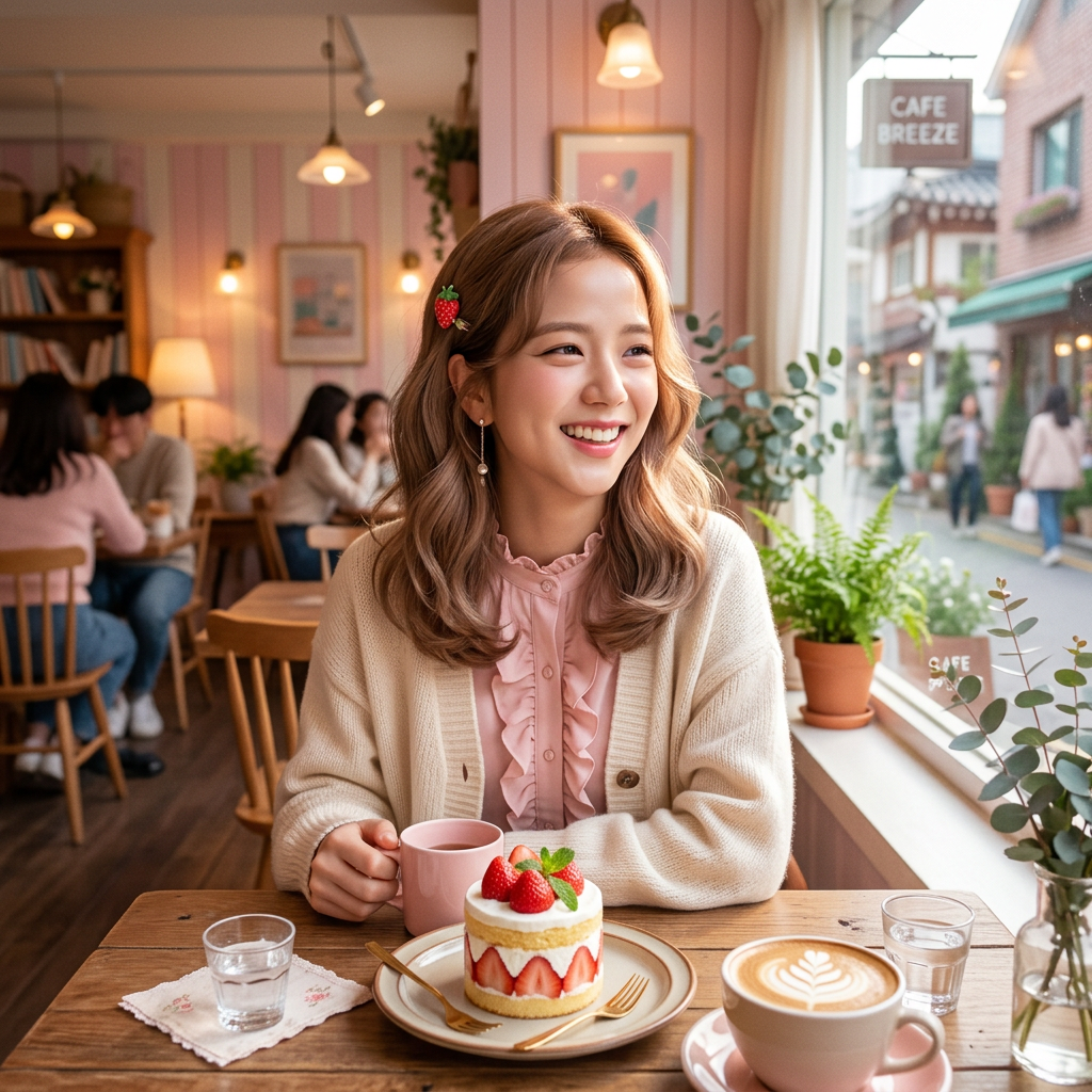 Kawaii Pastel Cafe Date Portrait AI AI portrait
