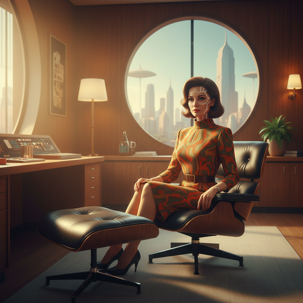 Mid-Century Modern Creative Director Portrait AI AI portrait example — Professional Headshots