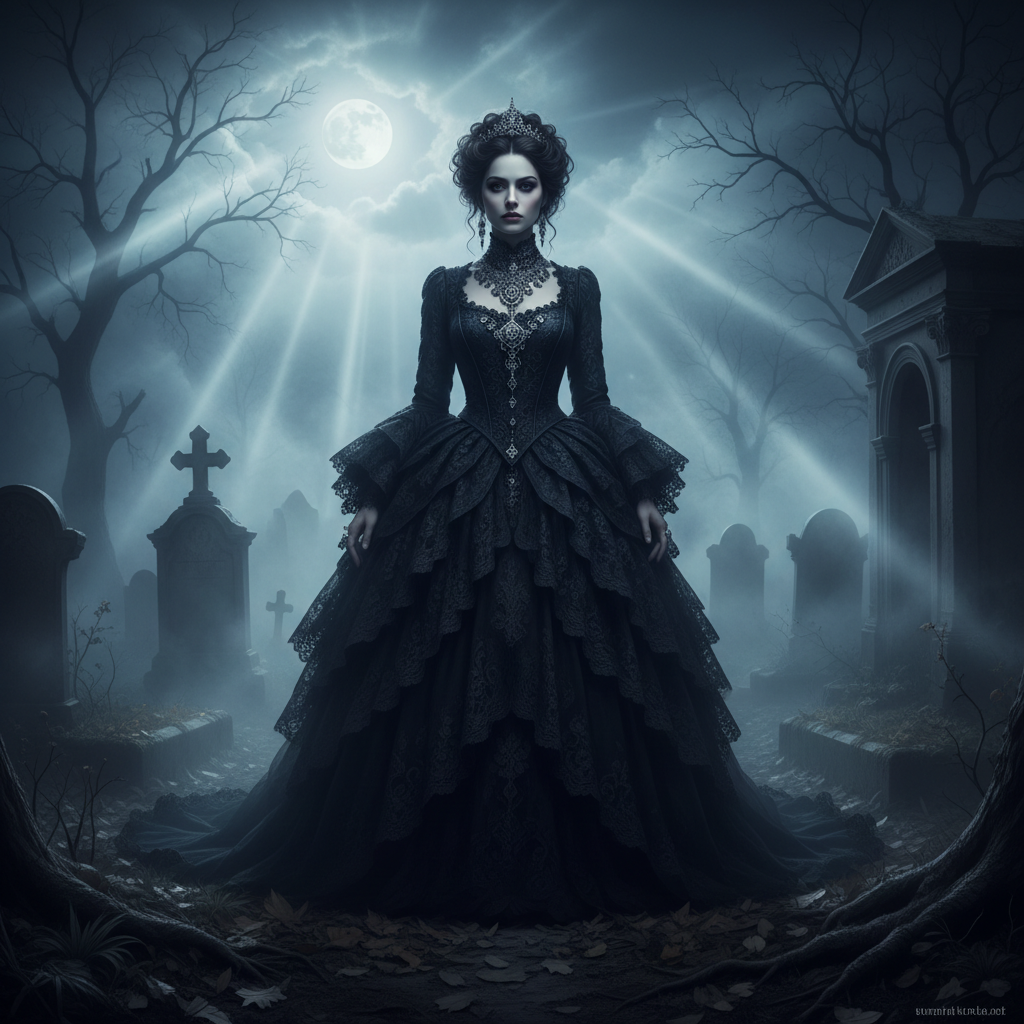 Midnight Gothic Romance Fashion AI Trend AI portrait example — Fashion & Editorial