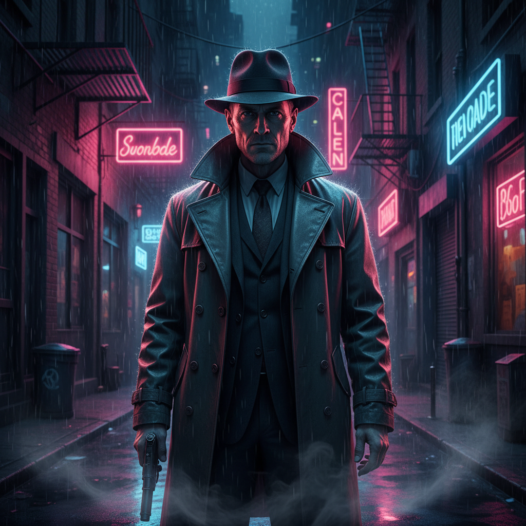 Neon Noir Detective AI Trend AI portrait example — Viral & TikTok