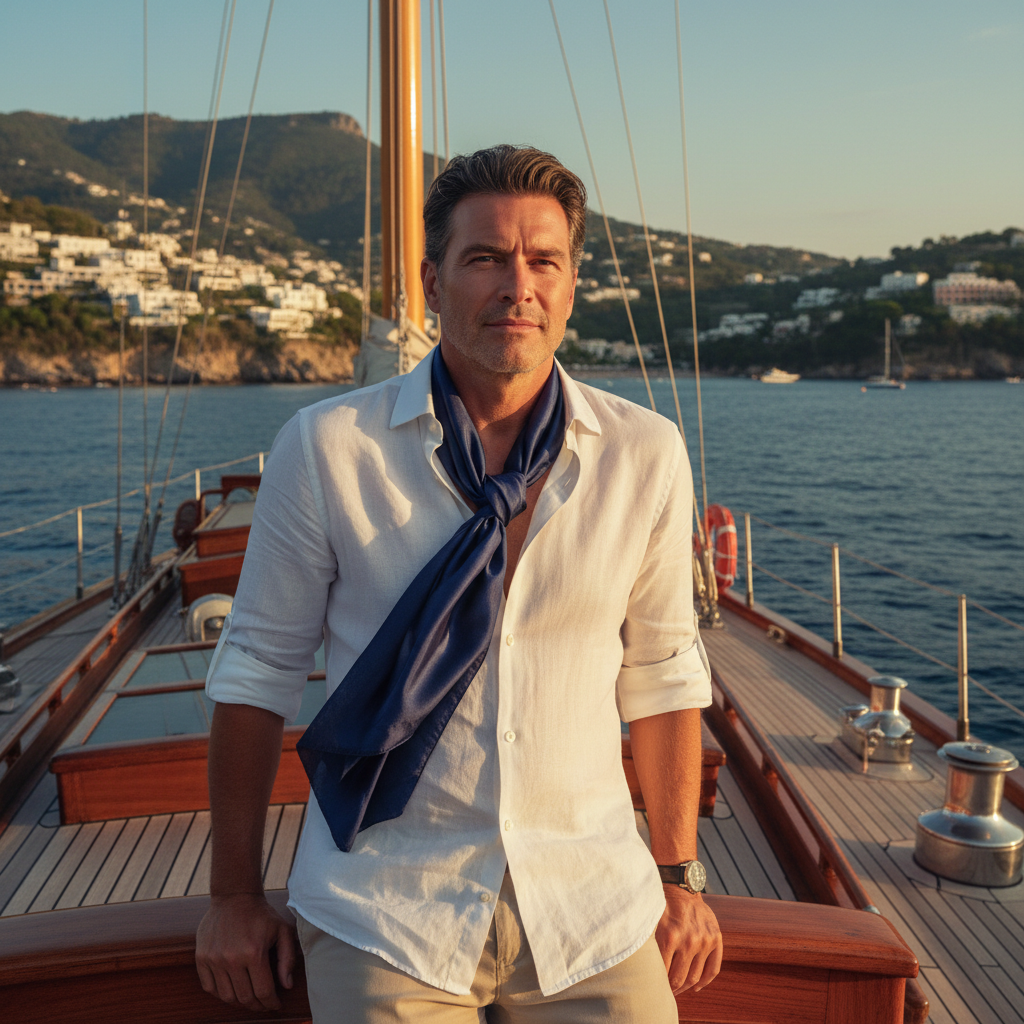 Old Money Nautical Summer AI Portrait AI portrait example — Fashion & Editorial