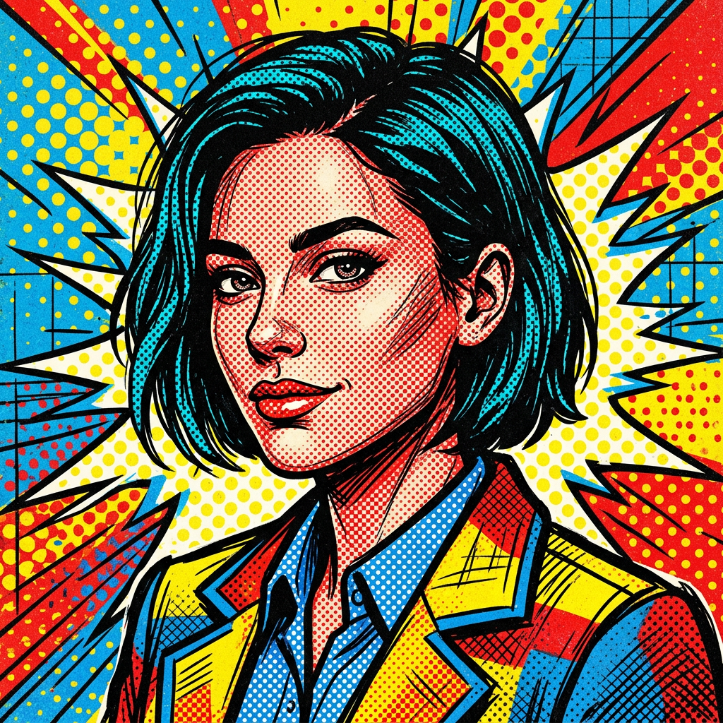 Pop Art Comic Halftone AI Portrait AI portrait