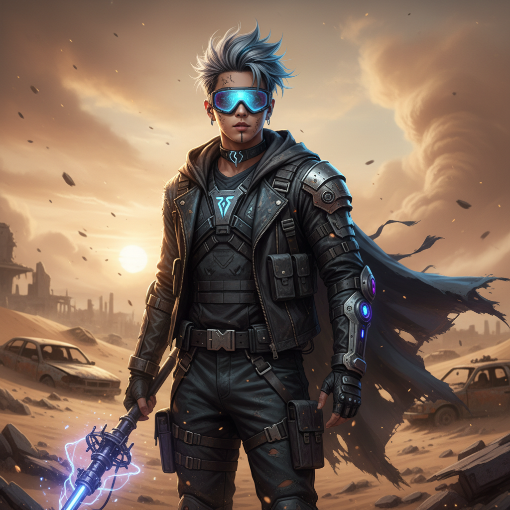 Post-Apocalyptic Wasteland K-Pop AI Trend AI portrait example — K-Pop & Idol