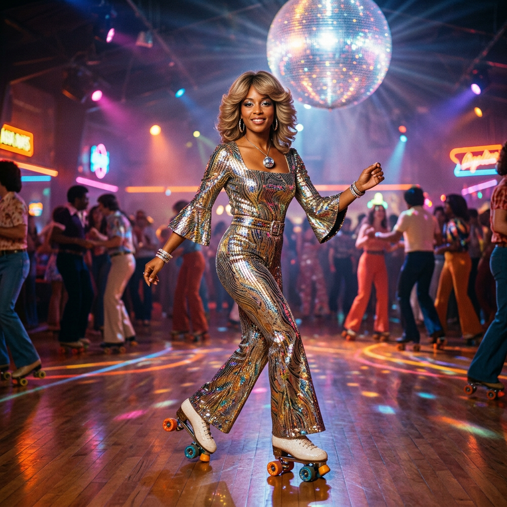 Retro 1970s Roller Disco AI Portrait AI portrait